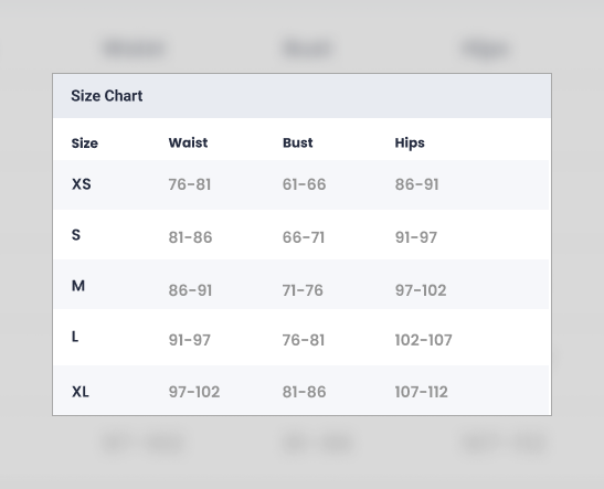 WooCommerce Ultimate Size Chart